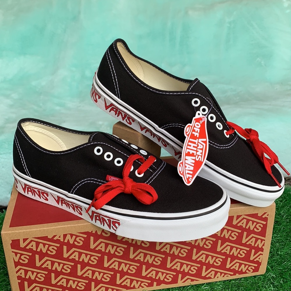 VANS AUTHENTIC SKETCH SIDEWALL Black/Red WMNS - Picture 5 of 13